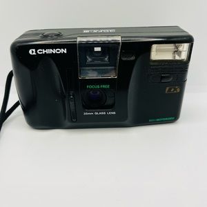 Chinon 35 FX-3 Motorized Focus Free 35 mm Glass Lens DX Camera UNTESTED AS IS